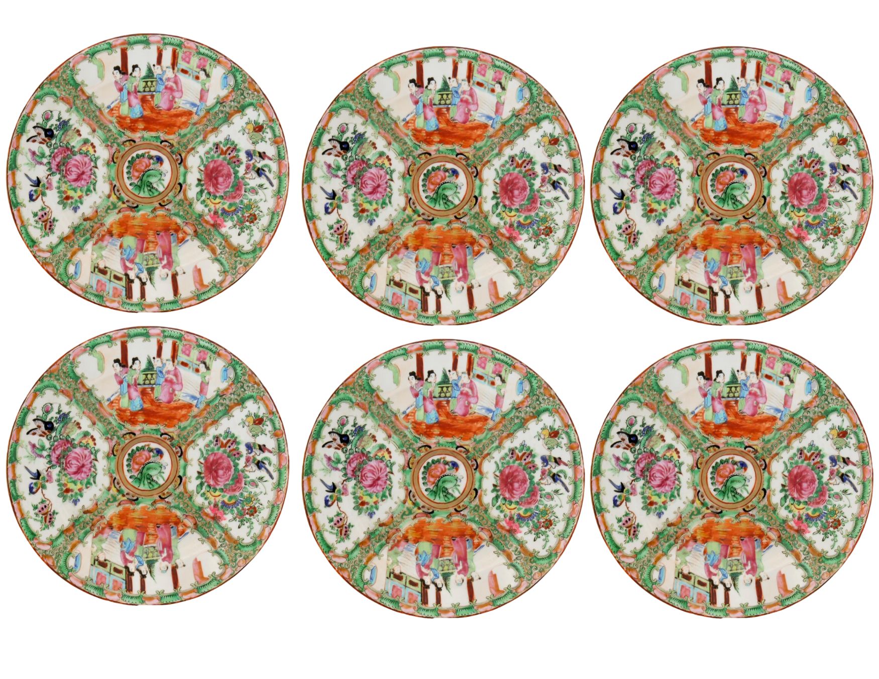 Chinese Famille Rose Medallion Plates~P77683542
