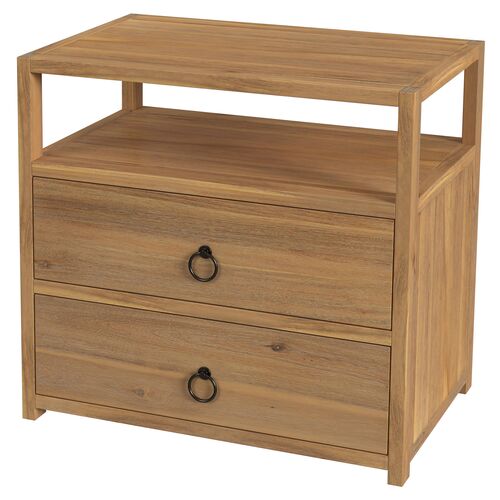 Sully 2-Drawer Wide Nightstand, Natural~P111116697