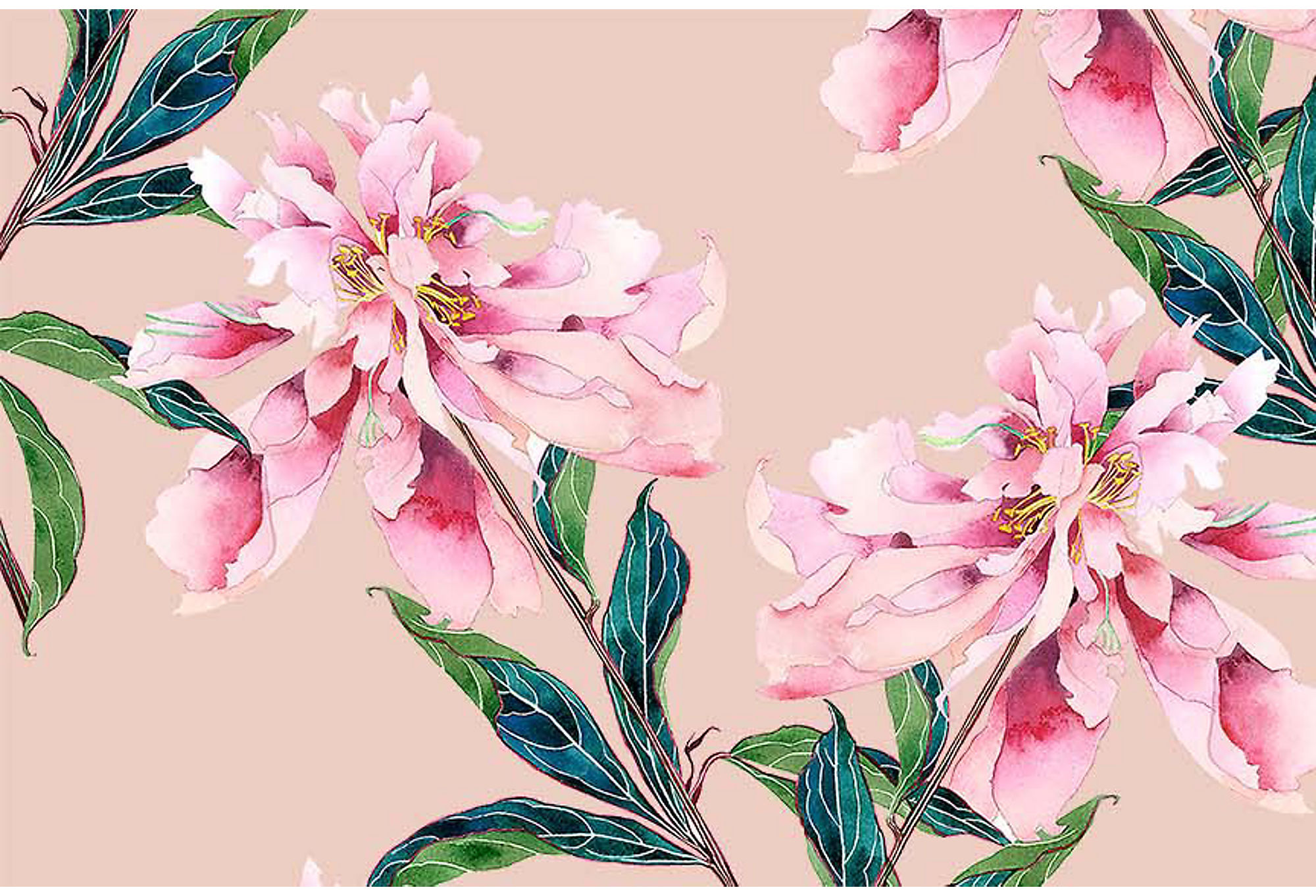 Gabby Malpas Med. Peony Wallpaper, Blue Blush | One Kings Lane