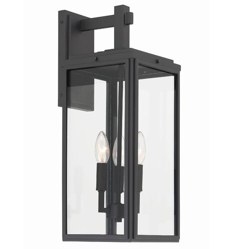 Byron 3 Light Outdoor Sconce, Matte Black