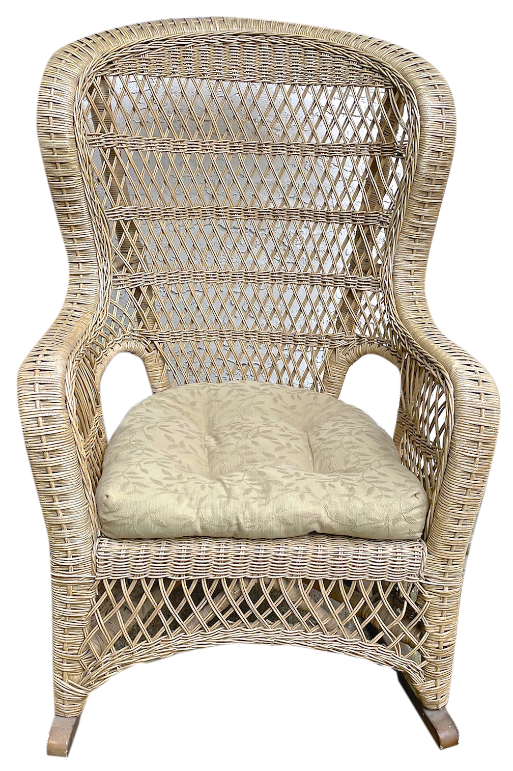 Natural Wingback Wicker Rocking Chair~P77625015