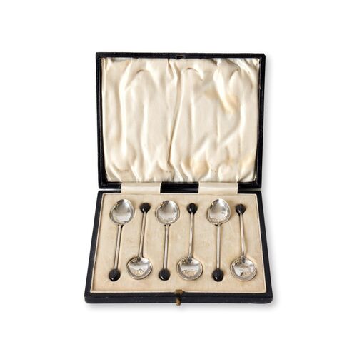Sterling Coffee Bean Espresso Spoons s/6~P77667965