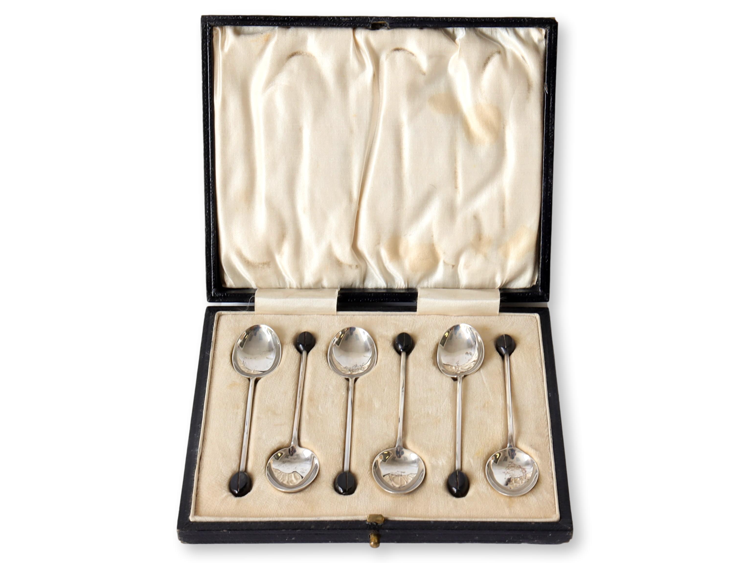 Sterling Coffee Bean Espresso Spoons s/6~P77667965