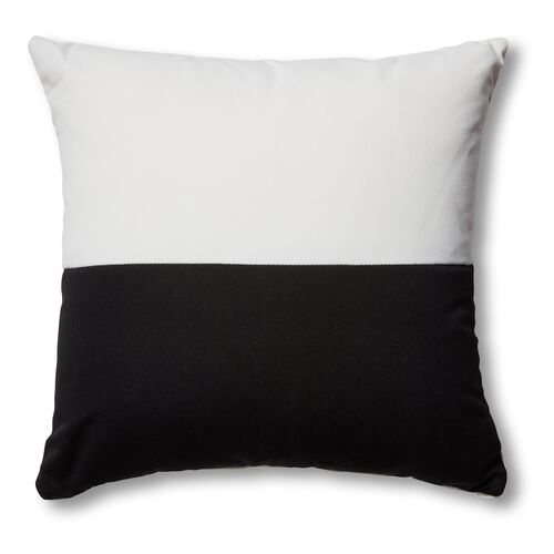 Frances Color-Block Outdoor Pillow, Black/~P77518708