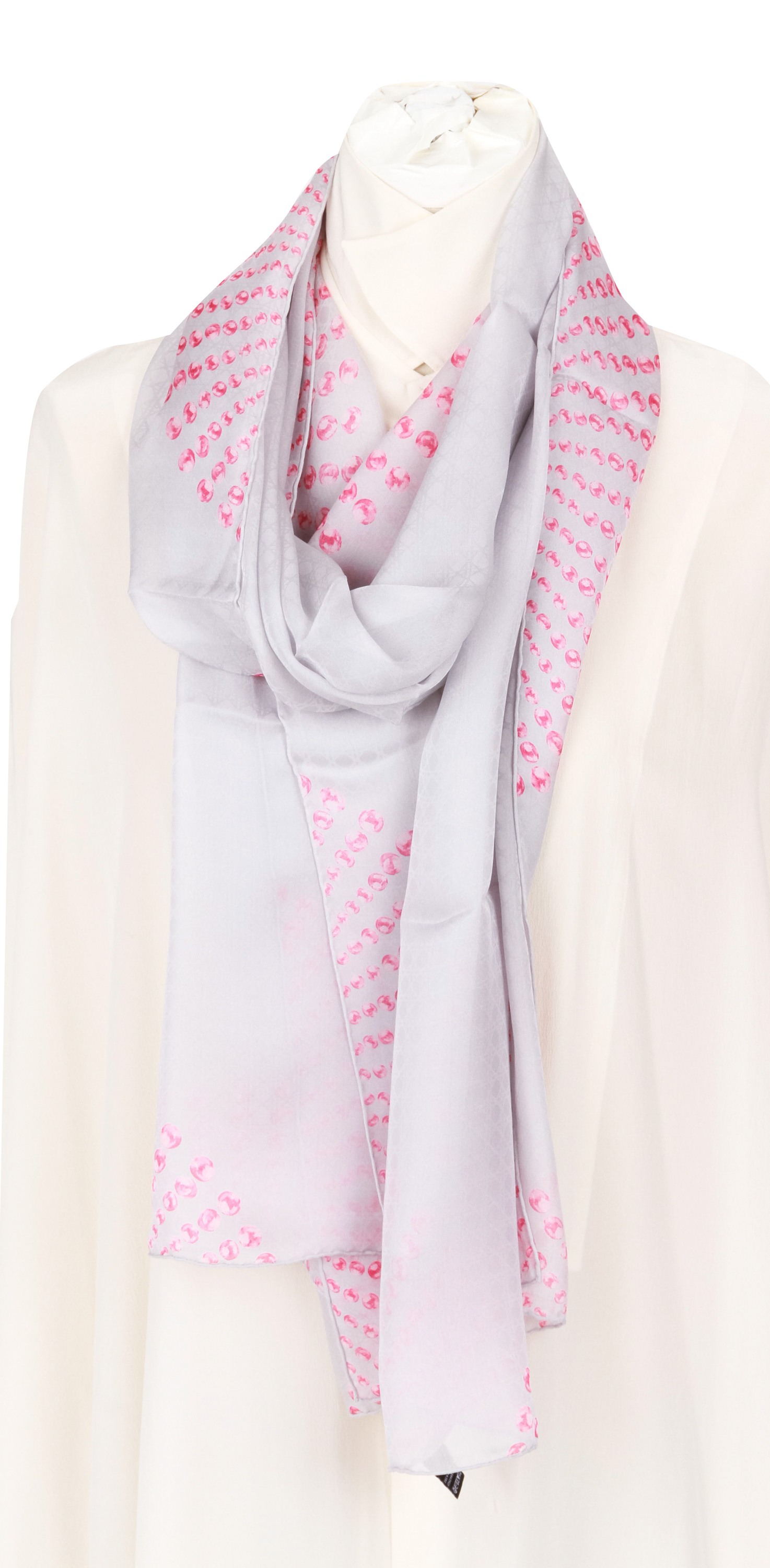 Dior brand new gray quilted silk stole~P77634305