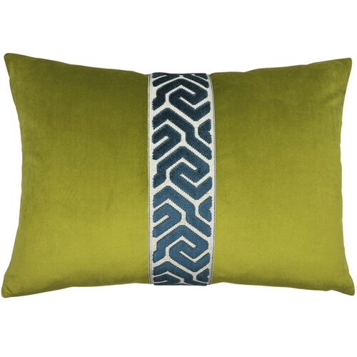 Lennon 14x20 Velvet Trim Lumbar Pillow