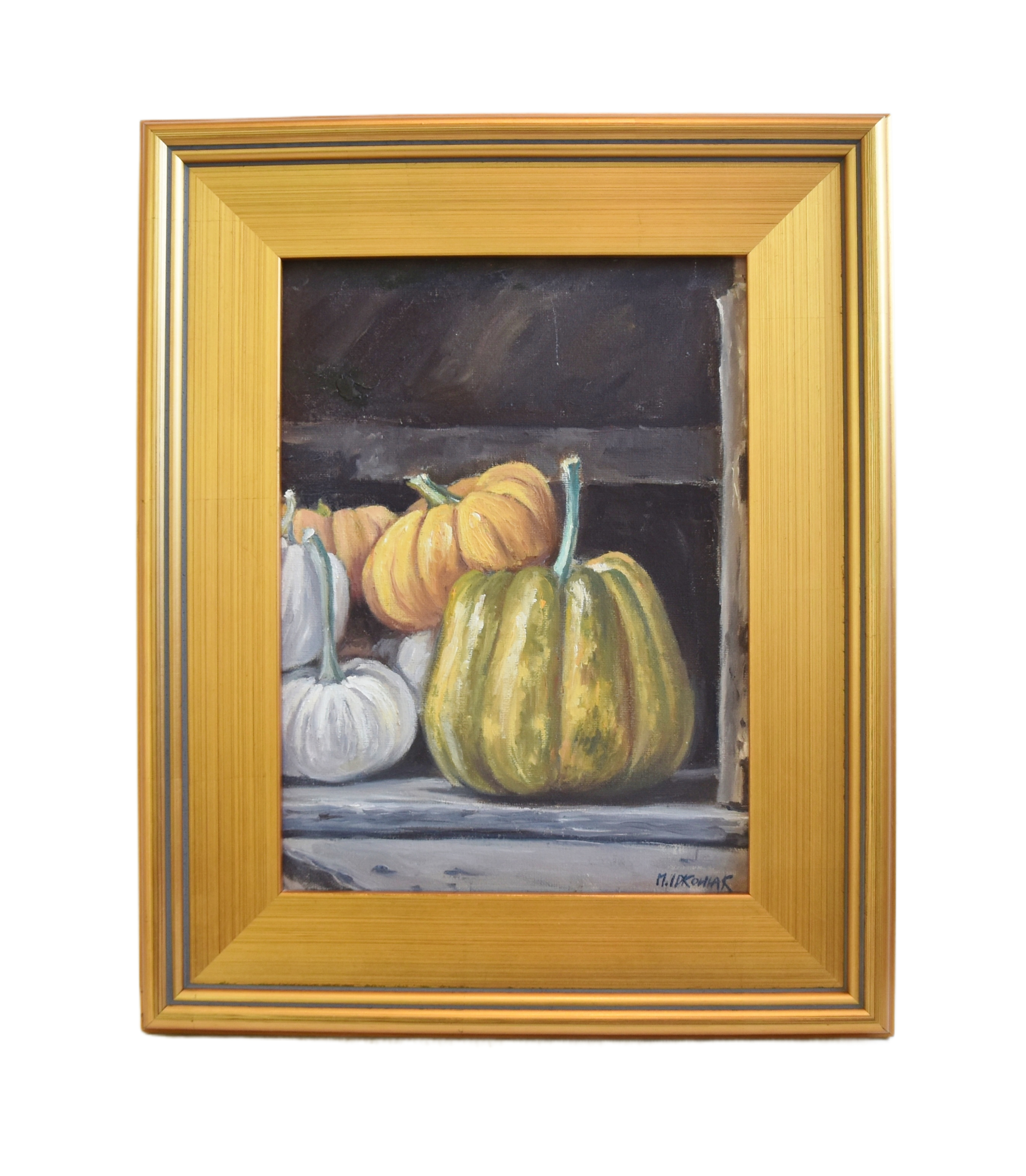 Farmhouse Harvest Pumpkins Oil Painting~P77687428