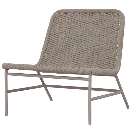 Levi Outdoor Woven Accent Chair, Ivory Rope