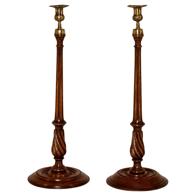 19th Century Tall Candlesticks, S/2