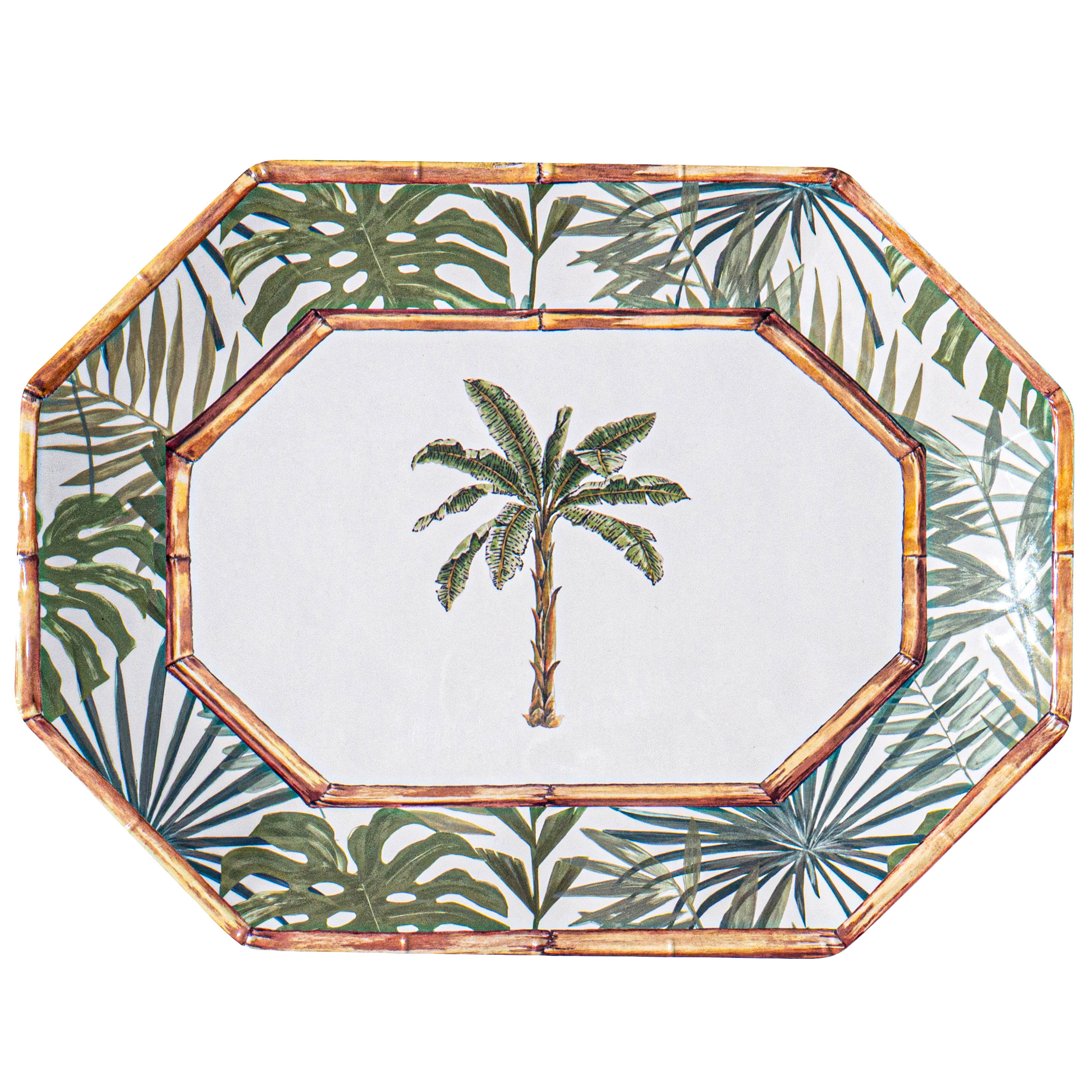 Lemon Orchard Indoor/OutdoorMelamine Oval Serving Platter, Yellow