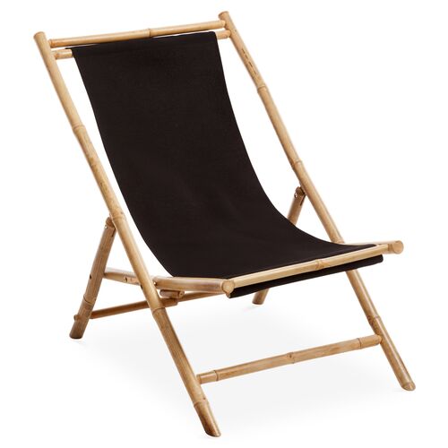 Bamboo Lounge Chair, Black~P77405996