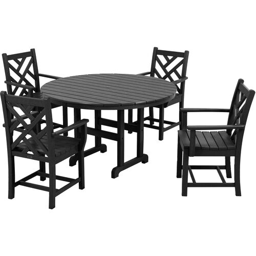Chippendale Outdoor 5-Pc Dining Set, Black~P77651133