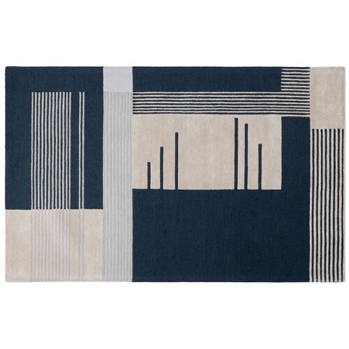 Magda Hand Tufted Wool Rug, Navy Magda Hand Tufted Wool Rug, Navy
