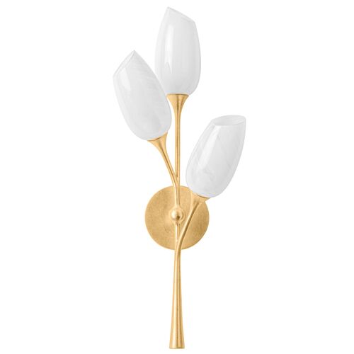 Aldean Wall Sconce, Vintage Gold Leaf