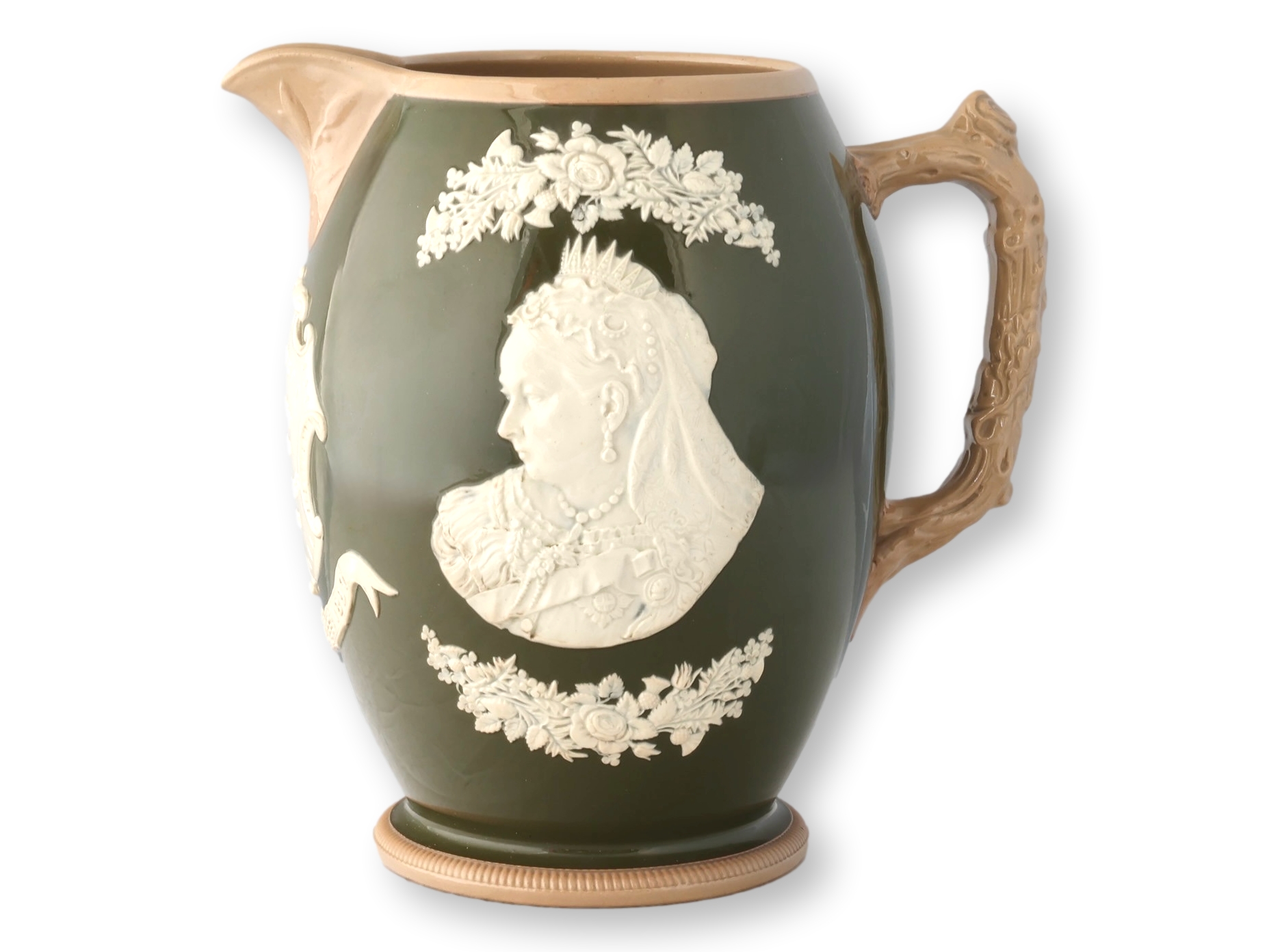 1897 Queen Victoria Raised Relief Jug~P77717180