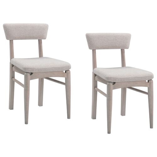 S/2 Jessica Dining Chairs, White Oak