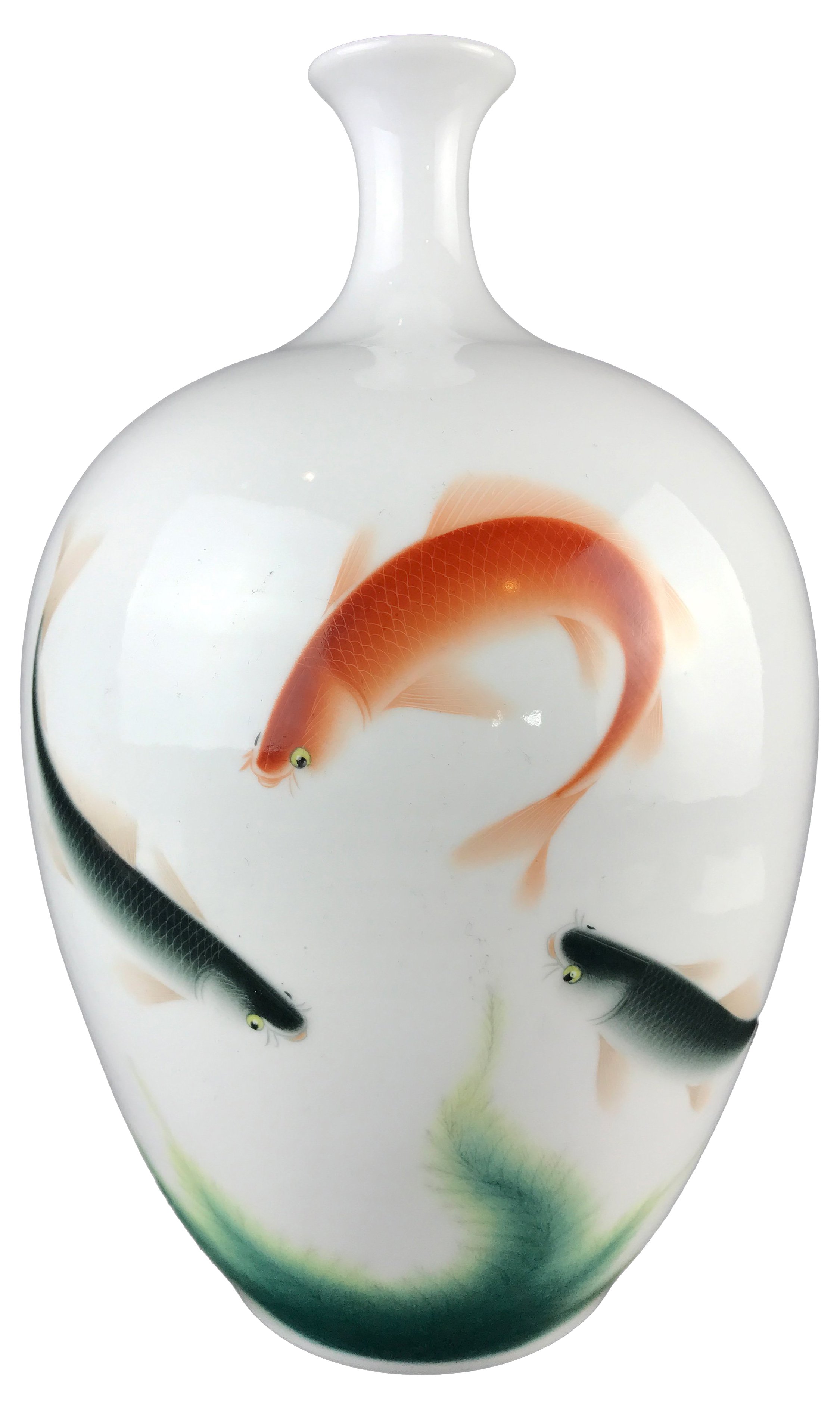 Chinoiserie Porcelain Vase w/ Carps~P77551970