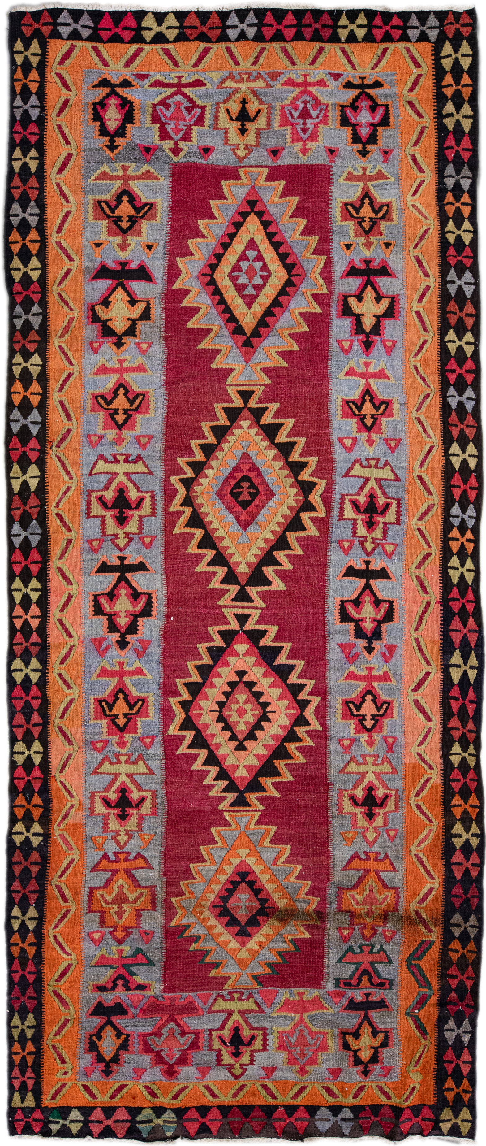 Red Kilim Handmade Wool Runner~P77644193