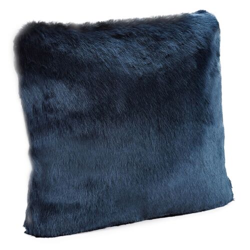 Grady Faux Fur Pillow, Blue Mink~P77618542