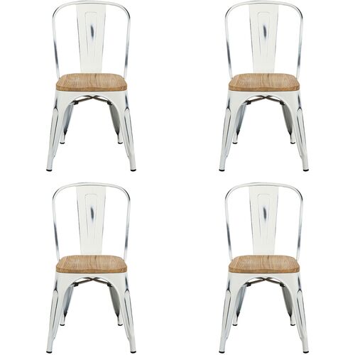 S/4 Kaleb Stacking Side Chairs, White/Natural~P77647642