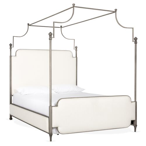 Loren Canopy Bed, Ivory/Weathered Grey~P77322464