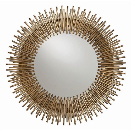 Prescott Round Wall Mirror, Antiqued Gold Leaf Prescott Round Wall Mirror, Antiqued Gold Leaf~P77497003