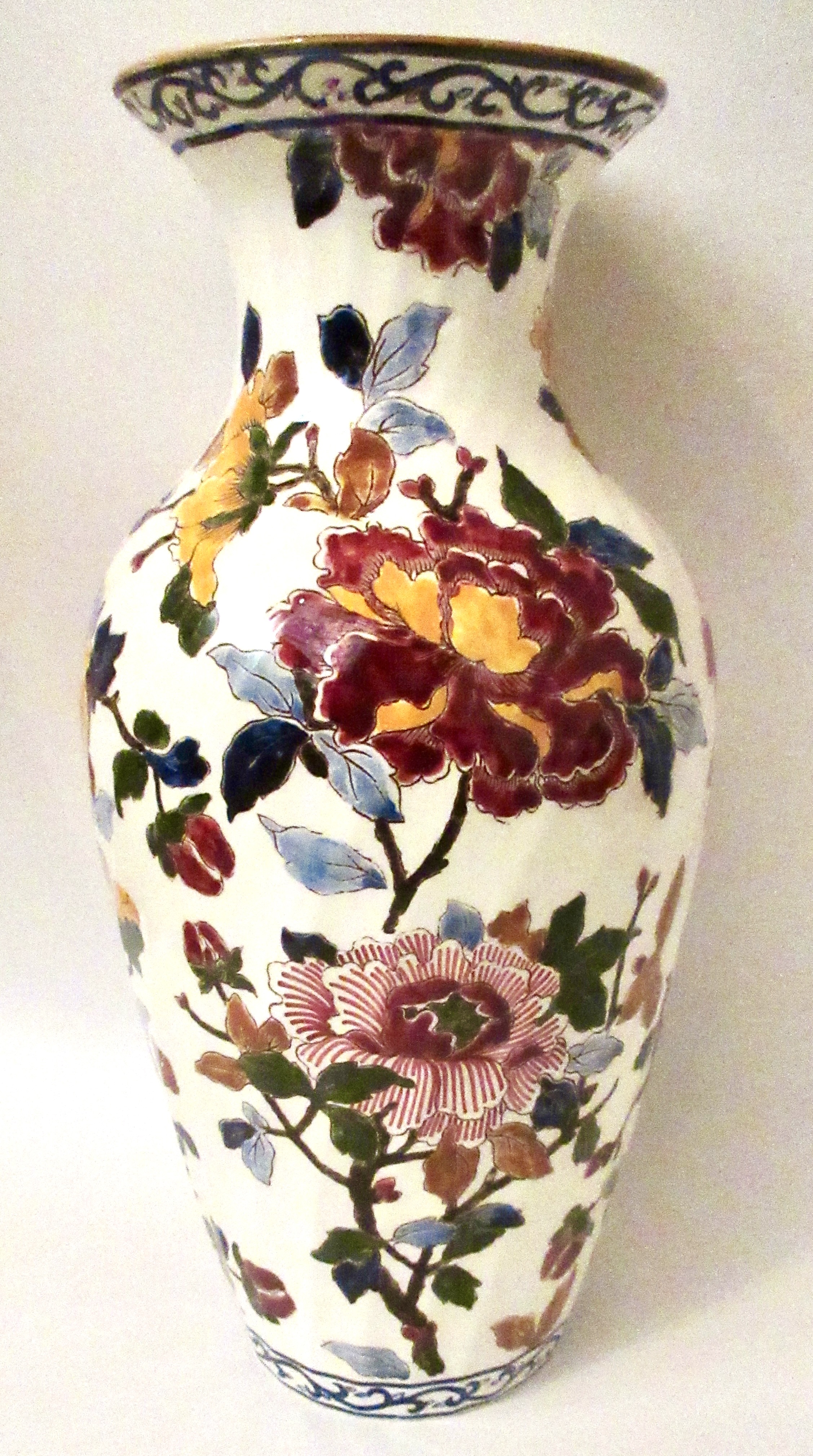 Gien French Peonies Pivoines Vase - 14"H~P77688719