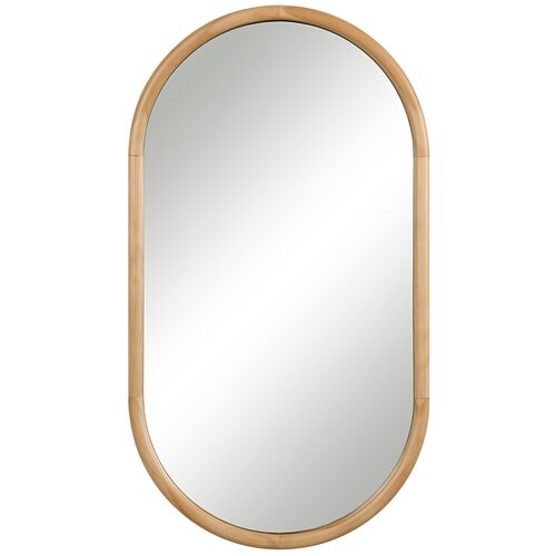 Puno Oval Wall Mirror, Brown Puno Oval Wall Mirror, Brown