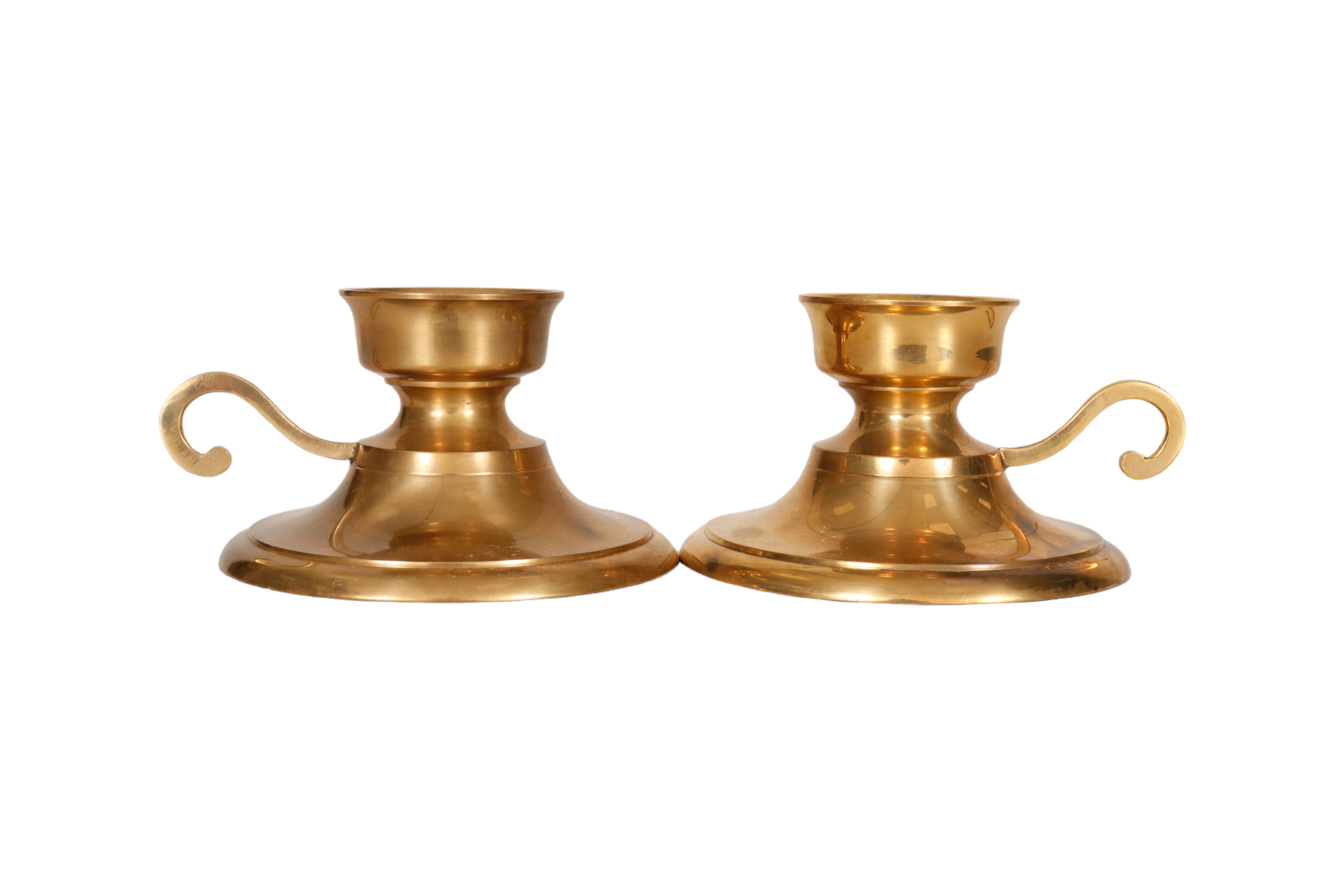 Brass Chamber Stick Candle Holders, Pair~P77686861