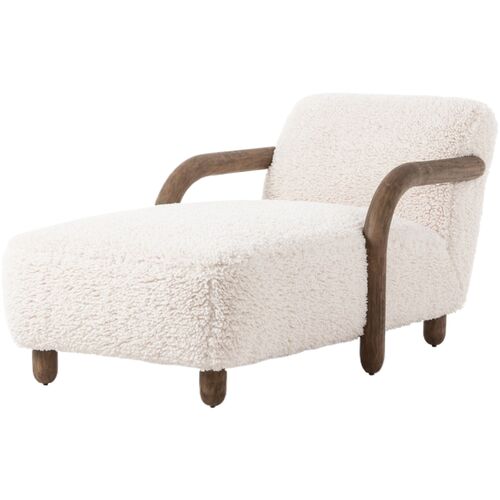 Willow Faux Shearling Chaise, Andes Natural