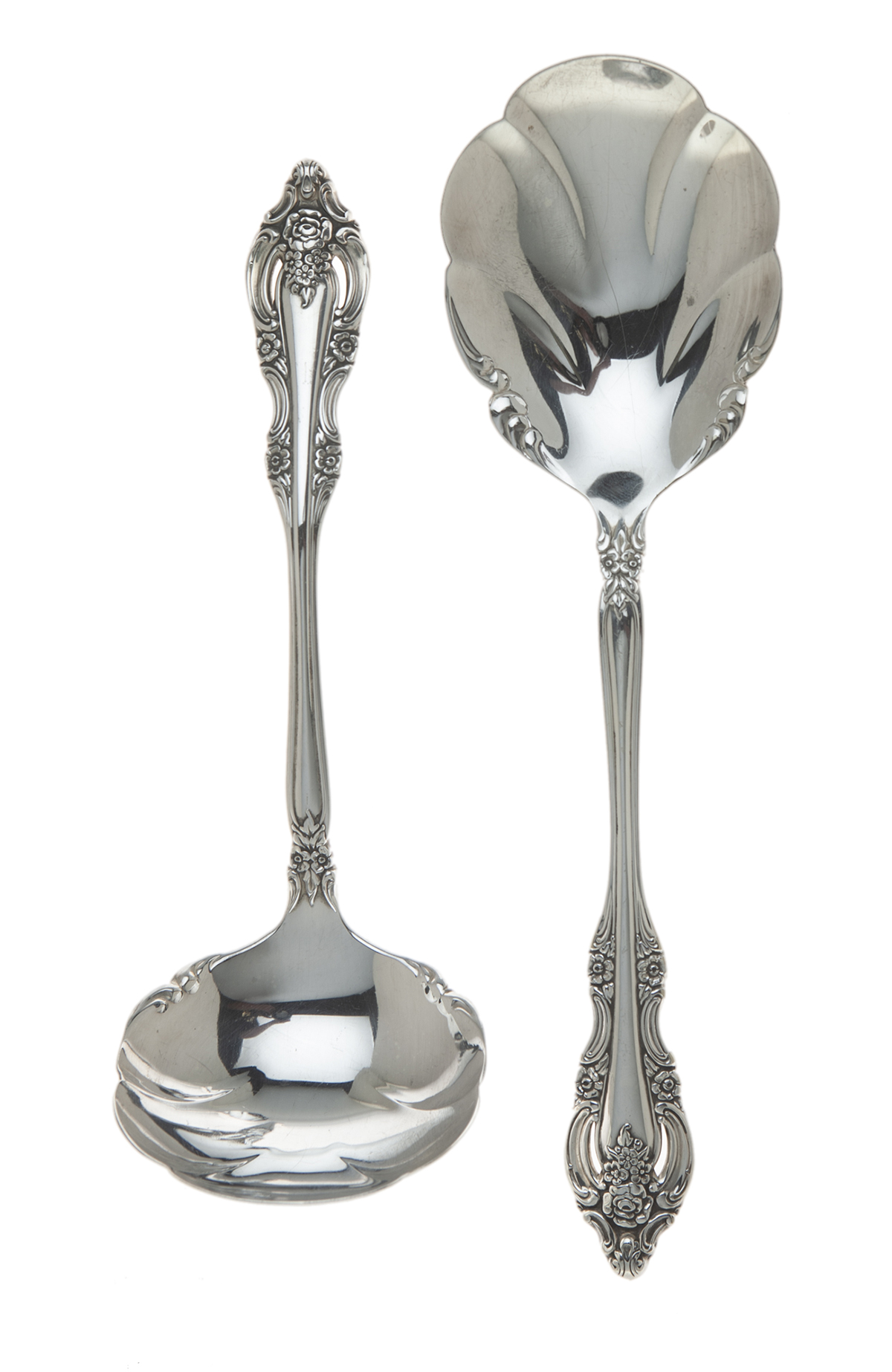 Silverplate Scallop Serving Spoons Set/2~P77662016