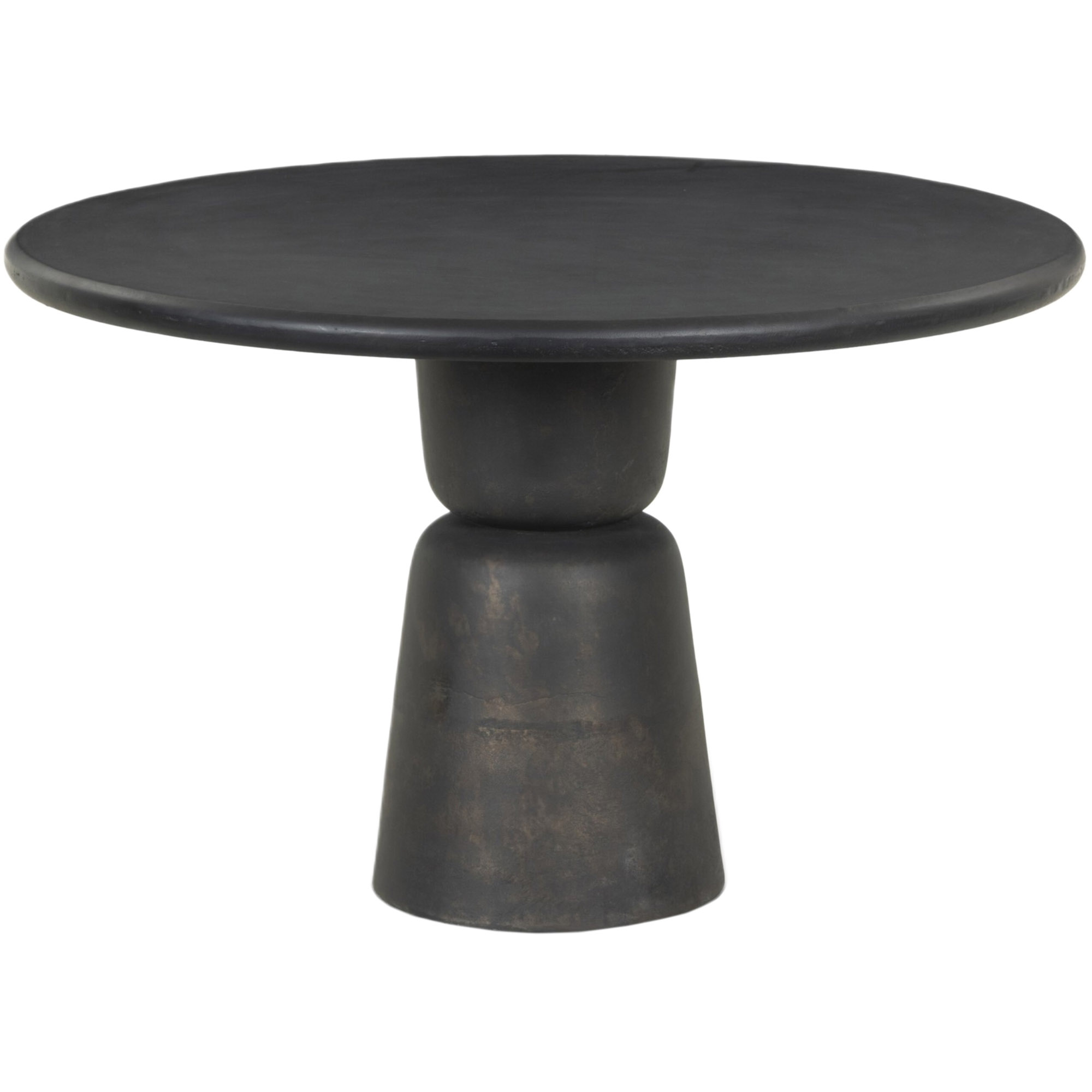 Covea Outdoor Round Dining Table, Distressed Bronze
