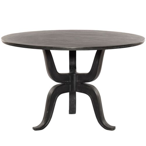 Oaklee Outdoor Dining Table, Aged Grey Aluminum