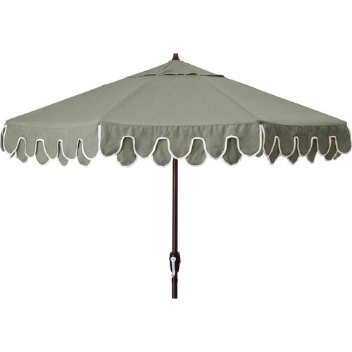 Phoebe Double Scallop Patio Umbrella, Sunbrella Phoebe Double Scallop Patio Umbrella, Sunbrella
