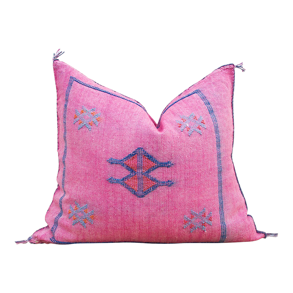 Magenta Moroccan Silk Rug Pillow~P77662054