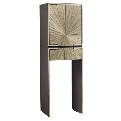 Terran 2-Door Sunburst Marquetry Bar Cabinet, Natural Straw Terran 2-Door Sunburst Marquetry Bar Cabinet, Natural Straw