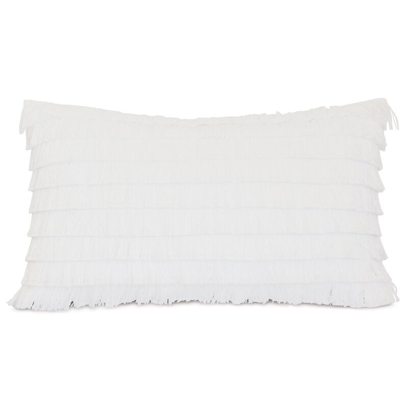 Faye Lumbar Outdoor Pillow, White