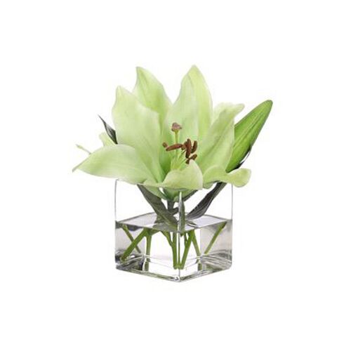 10" Lily in Glass Vase, Faux~P77602637