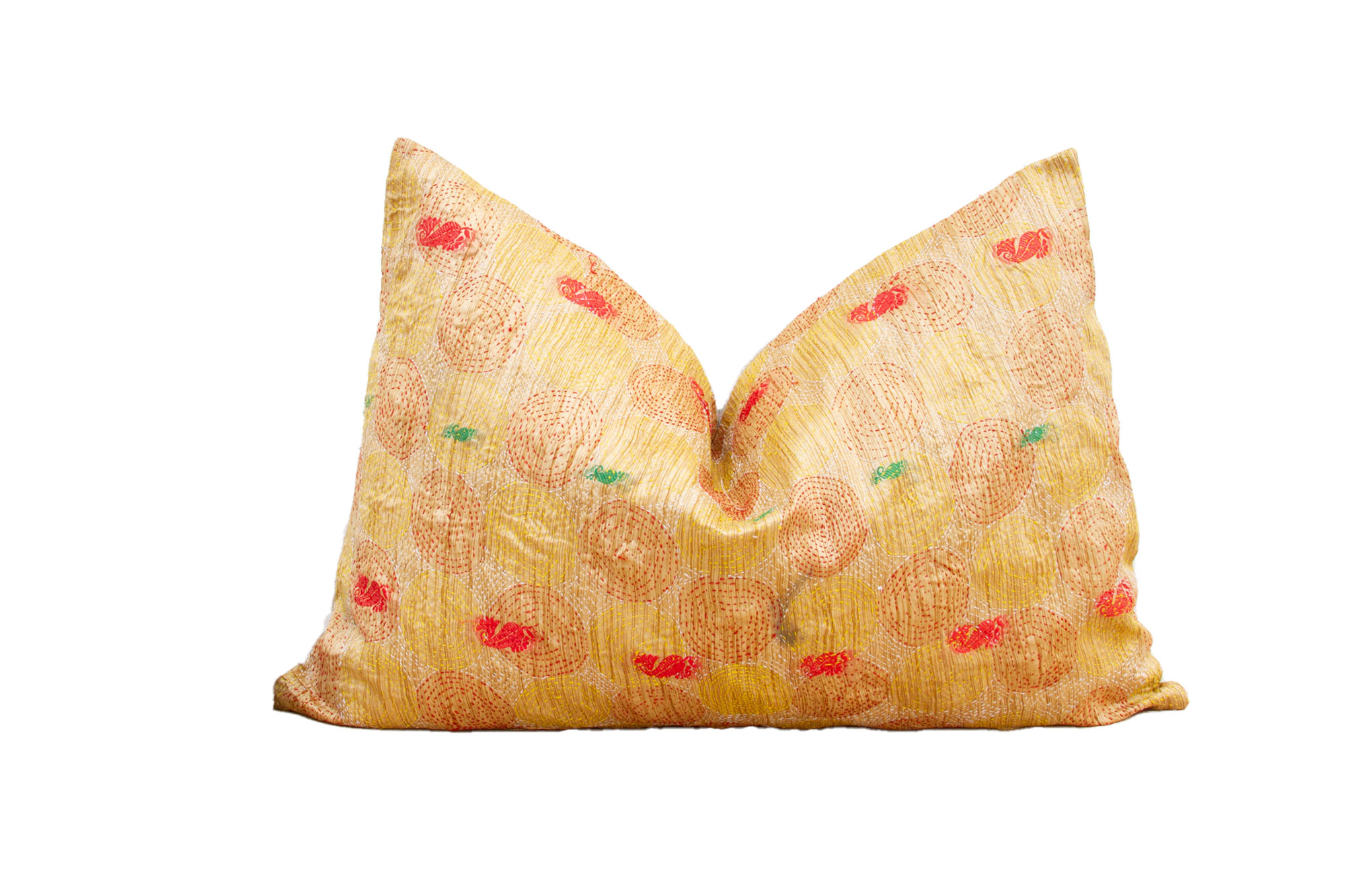 Champagne Silk Kantha Pillow~P77670961