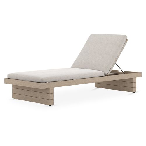 Lauren Outdoor Chaise, Washed Brown/Stone Gray~P77593053