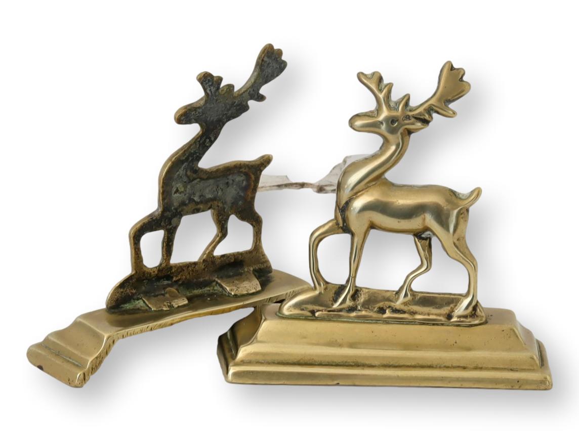 Antique English Deer Fireplace Ornaments~P77690020