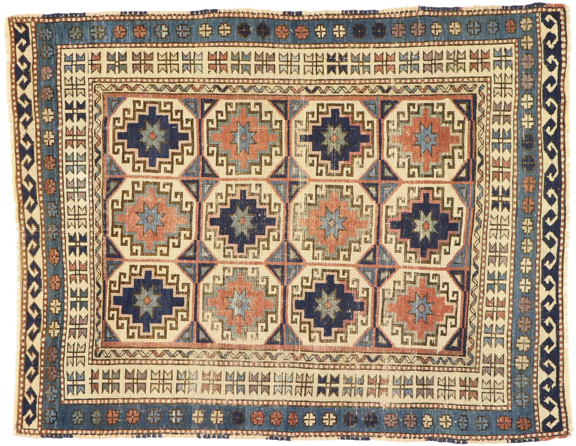 Antique Moghan Kazak Rug, 4'00 x 5'01~P77623068