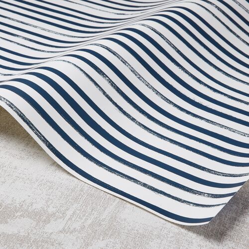 Stripes Wallpaper, White/Powdery Navy~P77458861