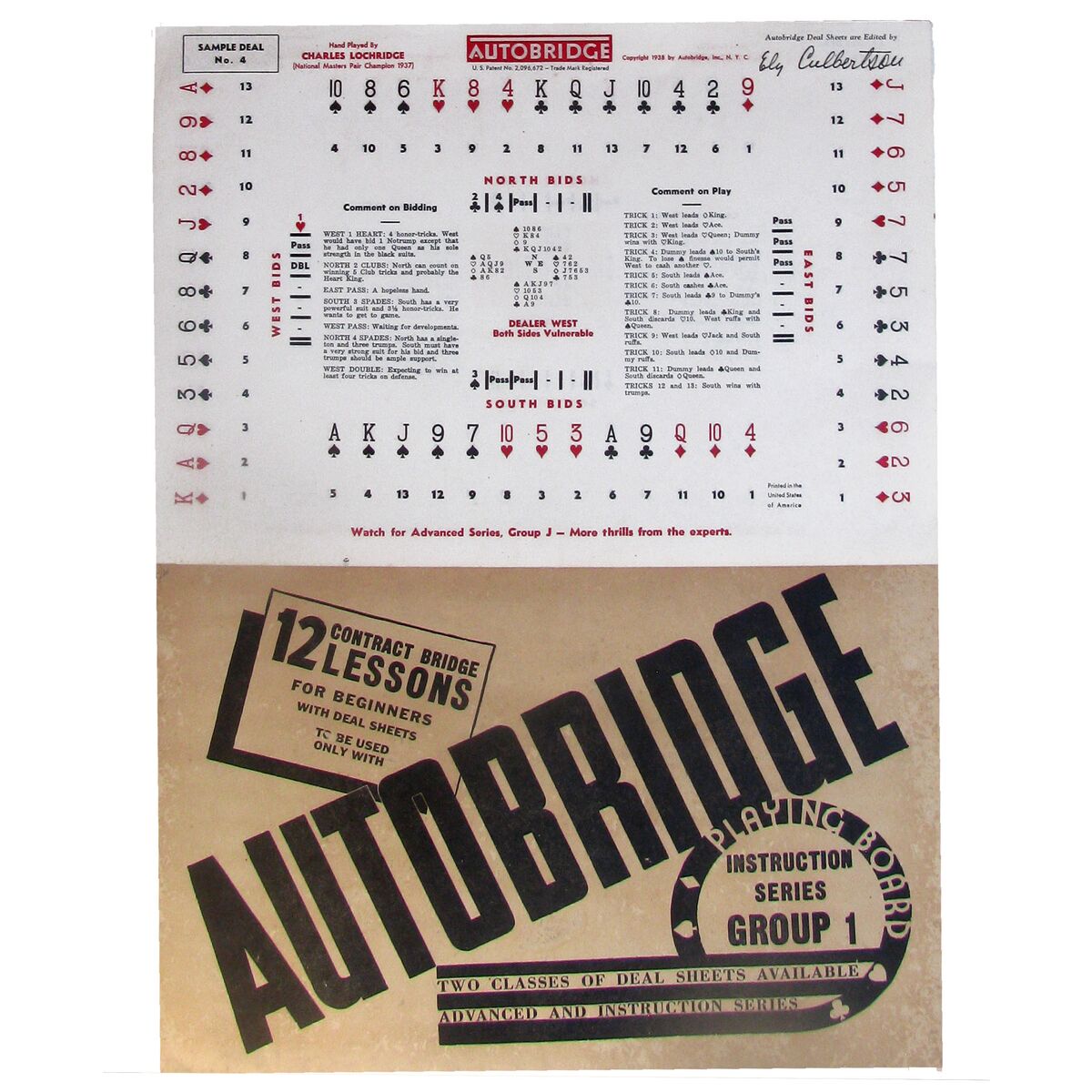 1937 Autobridge Game Set