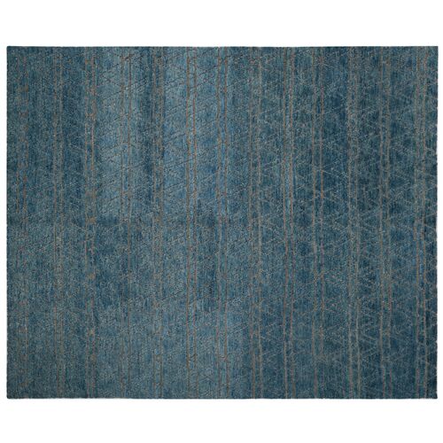 Zobelle Hand-Knotted Rug, Teal~P77437069