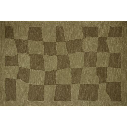 Craven Hand Tufted Checkered Rug, Green/Olive Craven Hand Tufted Checkered Rug, Green/Olive