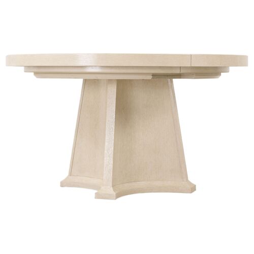 Westwood Round Oak Extension Dining Table, Limestone