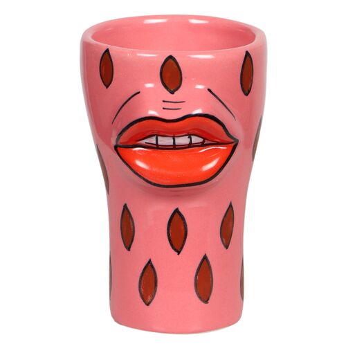 S/4 Eva Sultry Ceramic Glasses, Pink/Red