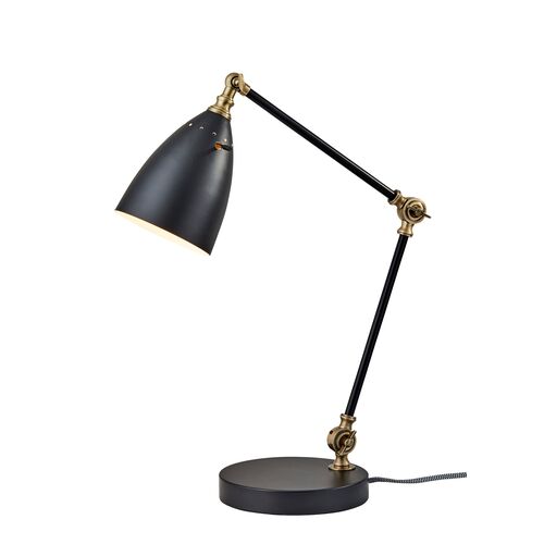 Miles Desk Lamp, Black/Brass~P64968346
