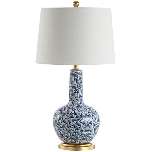 Leonora Table Lamp, Blue/White